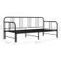 Cadre de canapé lit extensible sans matelas Noir Métal 90x200cm