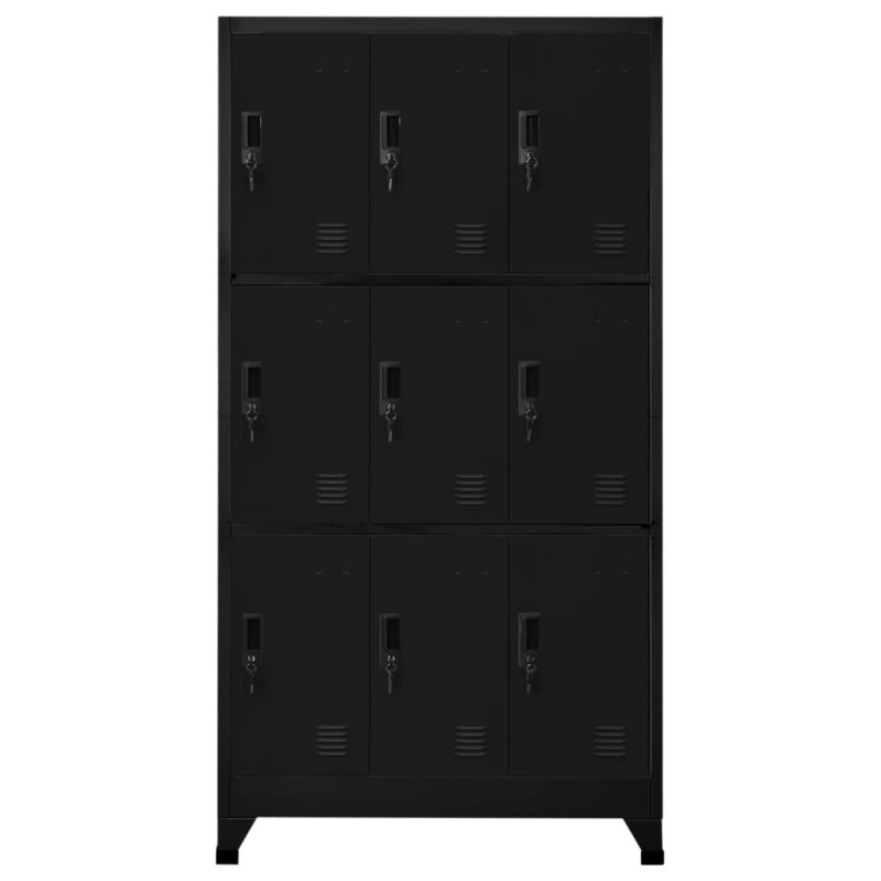 Armoire à casiers Noir 90x45x180 cm Acier