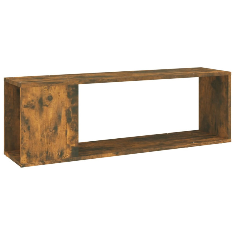 Meuble TV Chêne fumé 100x24x32 cm Bois d ingénierie