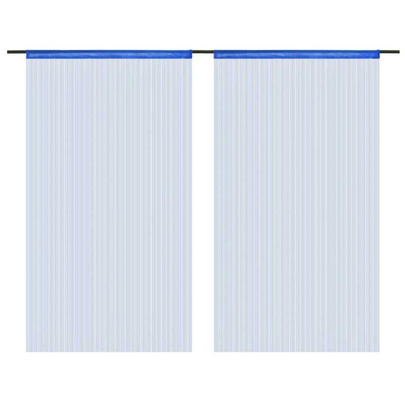 Rideau en fils 2 pcs 140 x 250 cm Bleu