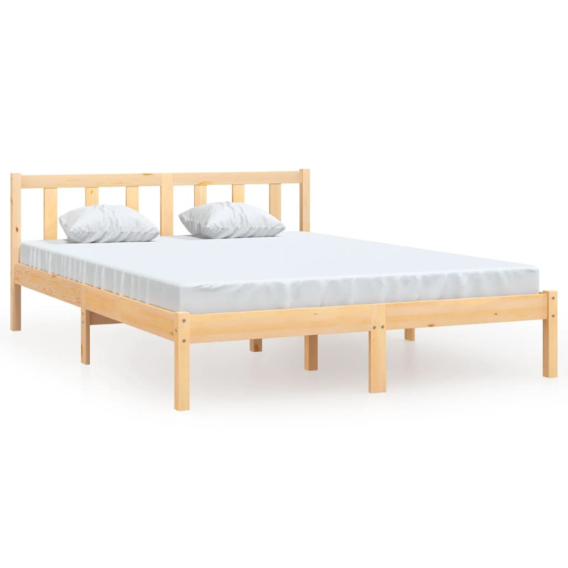 Cadre de lit sans matelas bois massif 140x200 cm