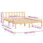 Cadre de lit sans matelas bois massif 140x200 cm