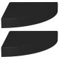 Étagères d angle flottantes 2 pcs noir 25x25x3,8 cm MDF