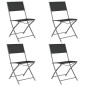 Chaises d extérieur pliables lot de 4 Noir Acier et textilène