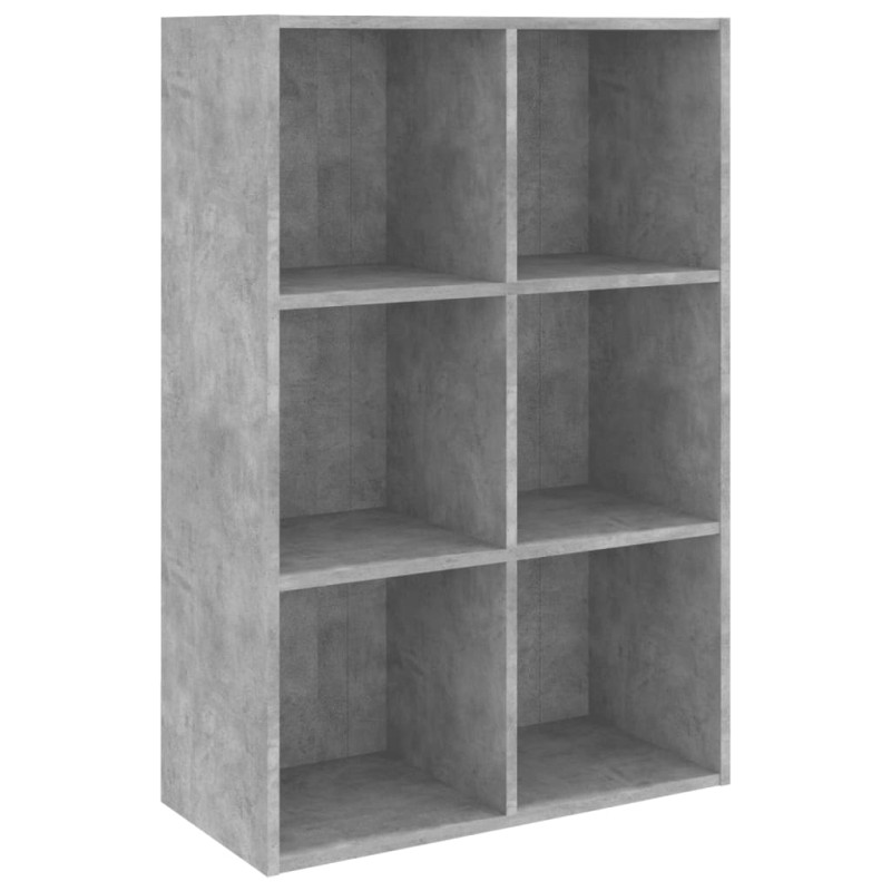 Bibliothèque Buffet gris béton 66x30x98 cm bois d ingénierie