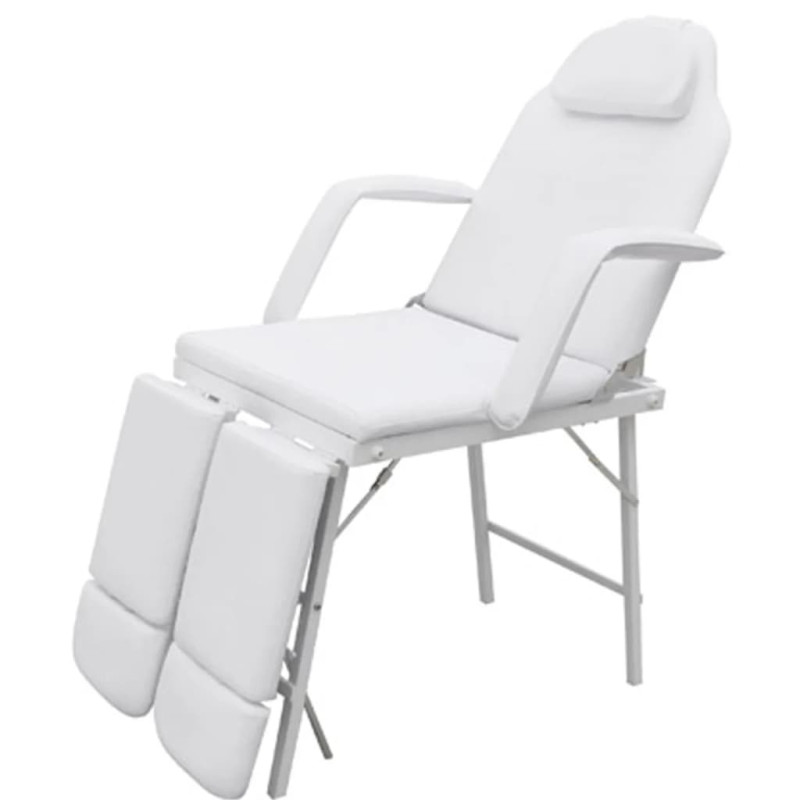 Fauteuil pour traitement facial Similicuir 185x78x76 cm Blanc