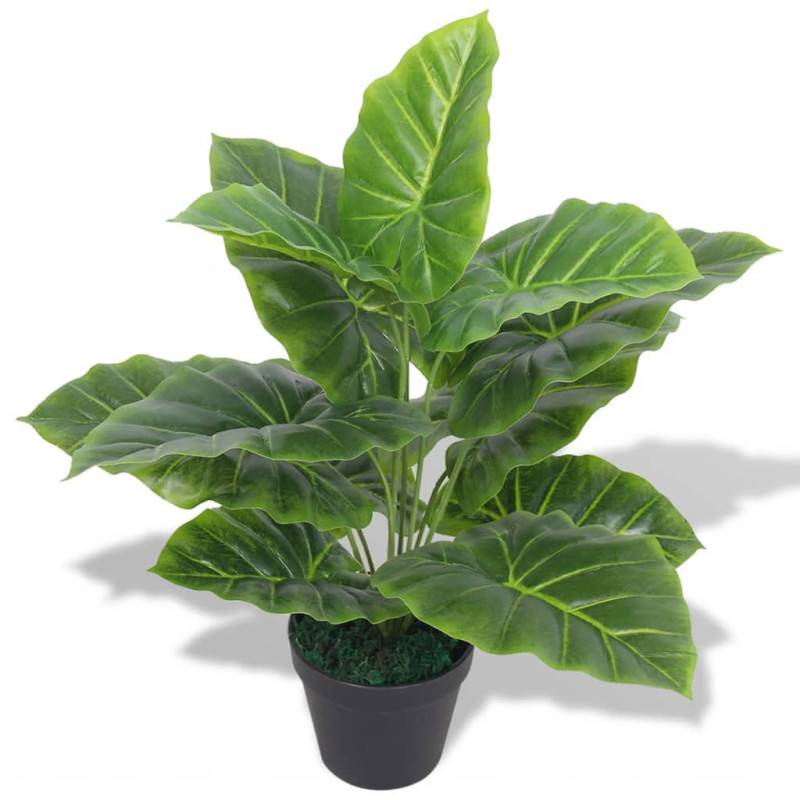 Plante Taro artificielle avec pot 45 cm Vert