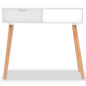 Table console Bois de pin massif 80 x 30 x 72 cm Blanc