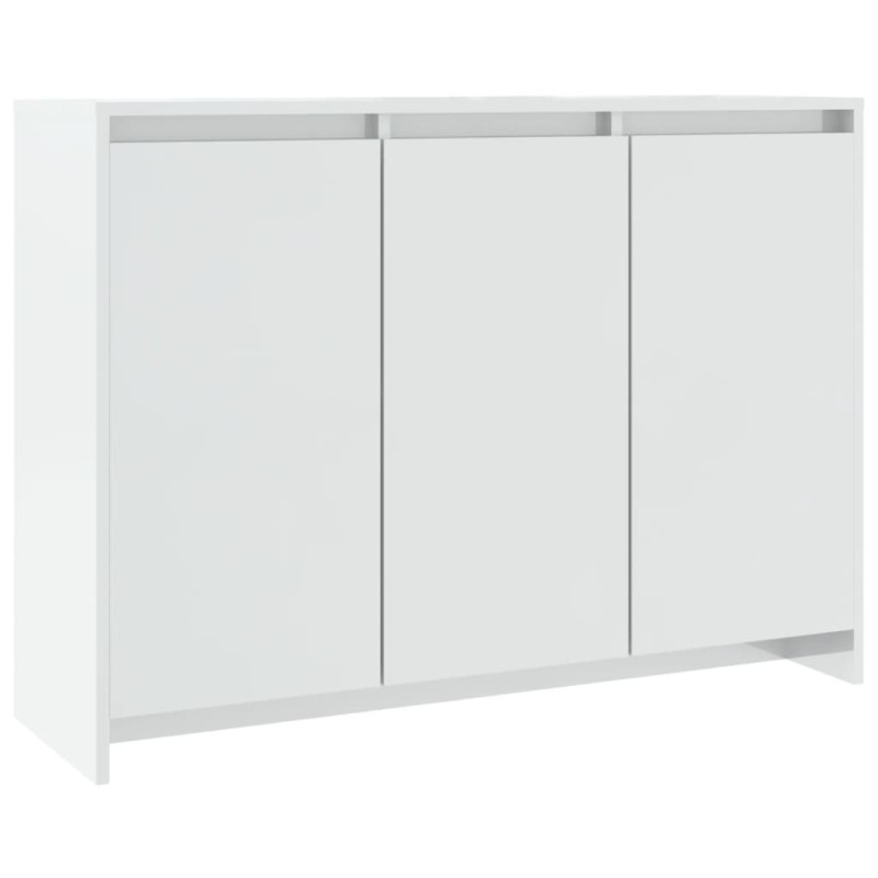 Buffet Blanc brillant 102x33x75 cm Bois d ingénierie