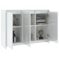 Buffet Blanc brillant 102x33x75 cm Bois d ingénierie