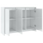 Buffet Blanc brillant 102x33x75 cm Bois d ingénierie