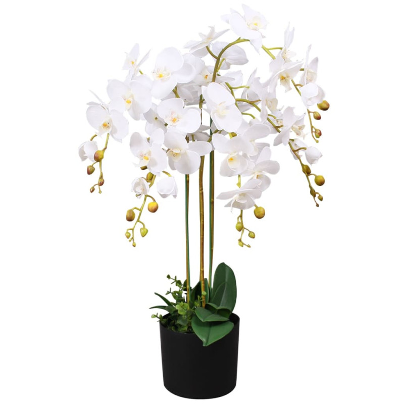 Plante artificielle avec pot Orchidée 75 cm Blanc