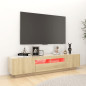 Meuble TV avec lumières LED Chêne sonoma 180x35x40 cm