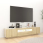 Meuble TV avec lumières LED Chêne sonoma 180x35x40 cm