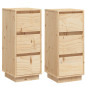 Buffets 2 pcs 32x34x75 cm Bois massif de pin