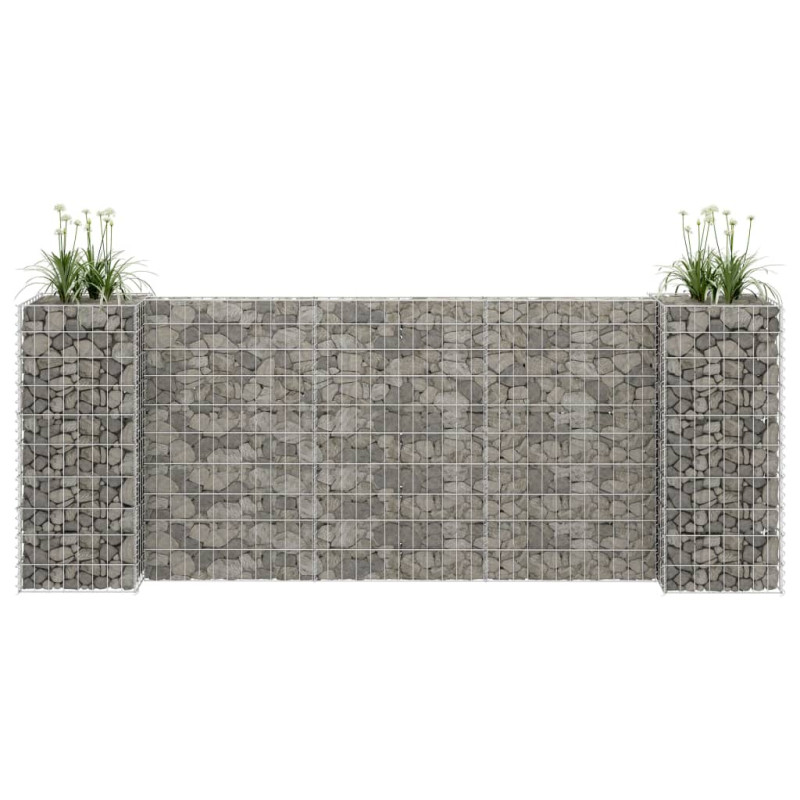 Jardinière à gabion en H Fil d acier 260x40x100 cm