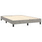 Cadre de lit sans matelas gris clair 140x190 cm velours