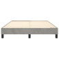 Cadre de lit sans matelas gris clair 140x190 cm velours