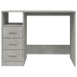 Bureau avec tiroirs Gris béton 102x50x76 cm Bois d ingénierie