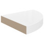 Étagère d angle flottante blanc brillant 25x25x3,8 cm MDF