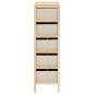 Étagère de rangement 5 paniers tissu bois de cèdre beige