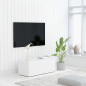 Meuble TV Blanc 80x34x30 cm Bois d ingénierie