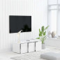 Meuble TV Blanc 80x34x30 cm Bois d ingénierie