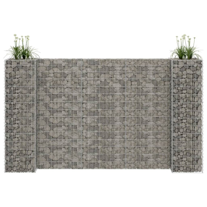 Jardinière à gabion en H Fil d acier 260x40x150 cm