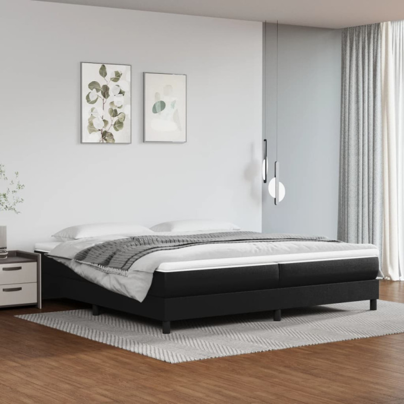 Cadre de lit sans matelas noir 200x200 cm similicuir