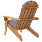 Chaise de jardin Adirondack avec coussins bois massif d acacia