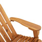 Chaise de jardin Adirondack avec coussins bois massif d acacia