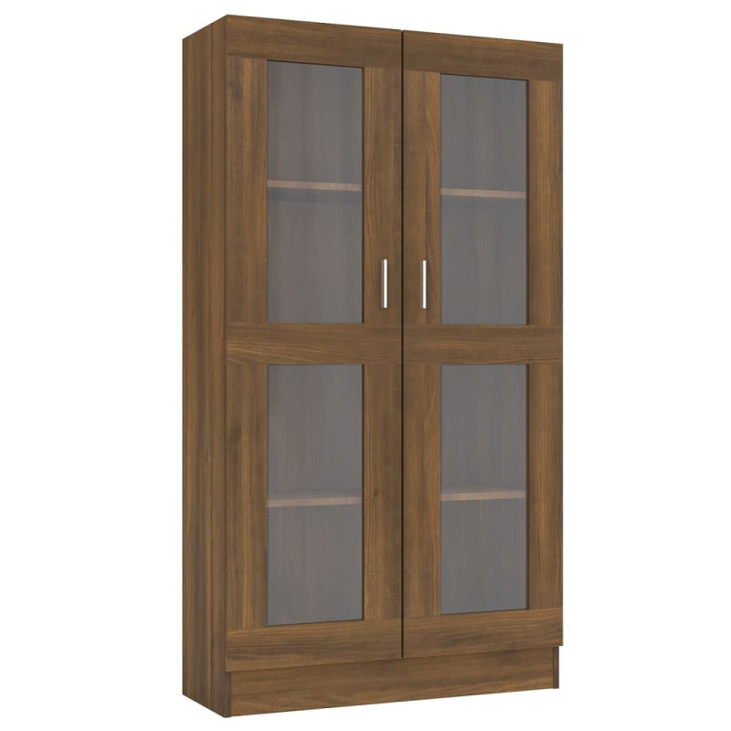 Armoire à vitrine Chêne brun 82,5x30,5x150 cm Bois d ingénierie