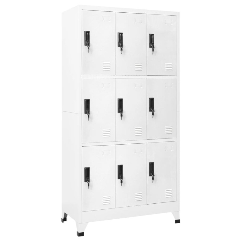 Armoire à casiers Blanc 90x45x180 cm Acier