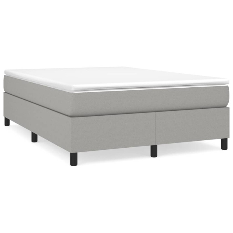 Cadre de lit sans matelas gris clair 140x200 cm tissu