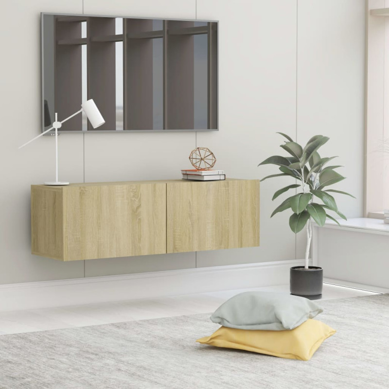 Meuble TV Chêne sonoma 100x30x30 cm Bois d’ingénierie