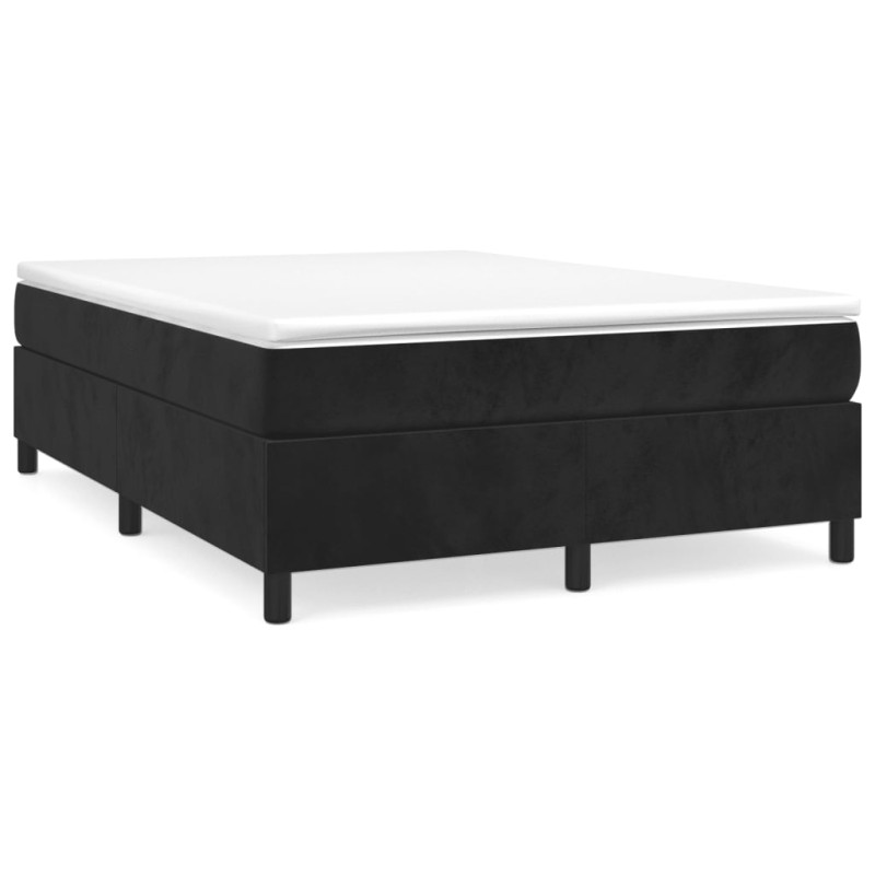 Cadre de lit sans matelas noir 140x190 cm velours