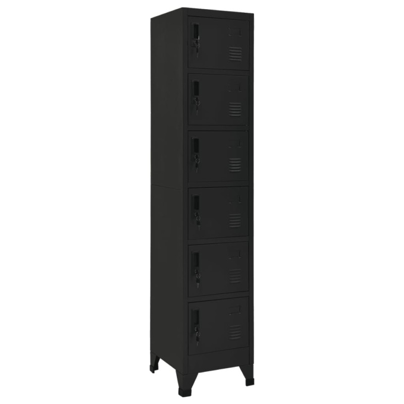 Armoire à casiers Noir 38x40x180 cm Acier