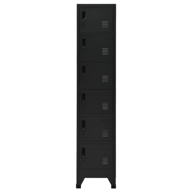 Armoire à casiers Noir 38x40x180 cm Acier