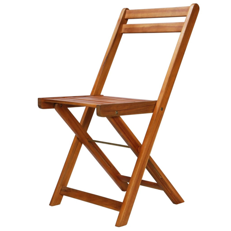 Chaises de bistro d extérieur lot de 2 Bois d acacia solide