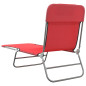 Chaises longues pliables lot de 2 rouge textilène et acier