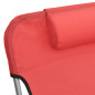 Chaises longues pliables lot de 2 rouge textilène et acier