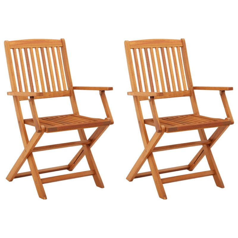 Chaises de jardin pliables lot de 2 Bois d eucalyptus massif