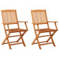 Chaises de jardin pliables lot de 2 Bois d eucalyptus massif