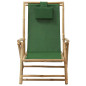 Chaise de relaxation inclinable Vert Bambou et tissu