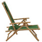 Chaise de relaxation inclinable Vert Bambou et tissu