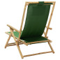 Chaise de relaxation inclinable Vert Bambou et tissu