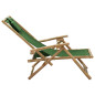 Chaise de relaxation inclinable Vert Bambou et tissu