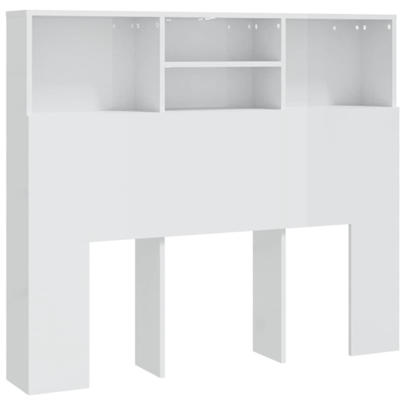 Armoire de tête de lit Blanc brillant 120x19x103,5 cm