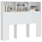 Armoire de tête de lit Blanc brillant 120x19x103,5 cm