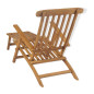 Chaise de terrasse avec repose pied Bois de teck solide